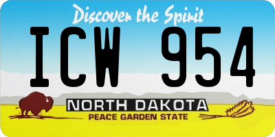 ND license plate ICW954