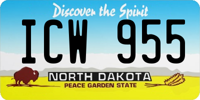 ND license plate ICW955