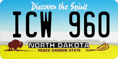 ND license plate ICW960