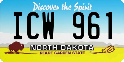 ND license plate ICW961