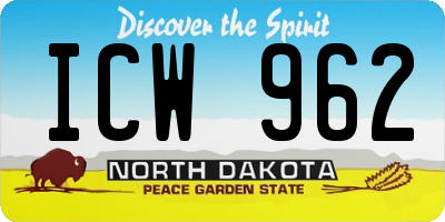 ND license plate ICW962