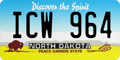 ND license plate ICW964