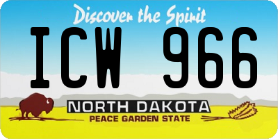 ND license plate ICW966