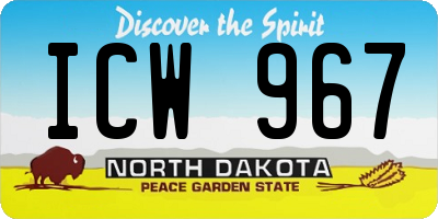 ND license plate ICW967