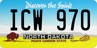 ND license plate ICW970