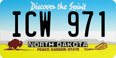 ND license plate ICW971