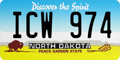 ND license plate ICW974