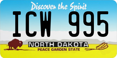 ND license plate ICW995