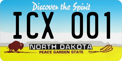 ND license plate ICX001
