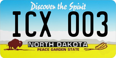 ND license plate ICX003