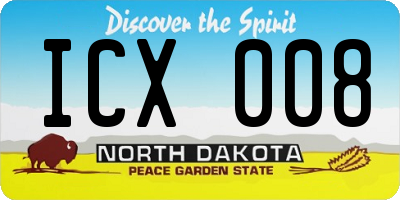 ND license plate ICX008