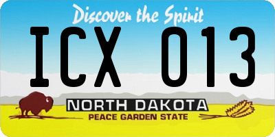ND license plate ICX013