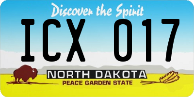 ND license plate ICX017
