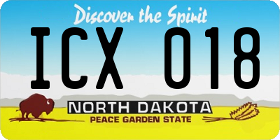ND license plate ICX018