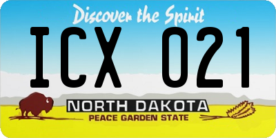 ND license plate ICX021