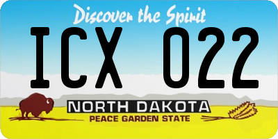 ND license plate ICX022
