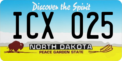 ND license plate ICX025