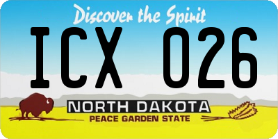 ND license plate ICX026