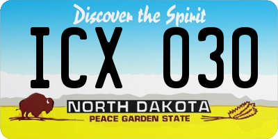 ND license plate ICX030