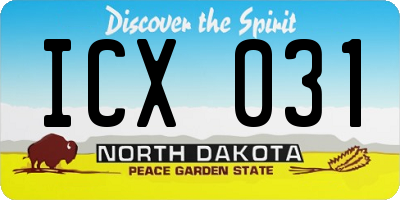 ND license plate ICX031
