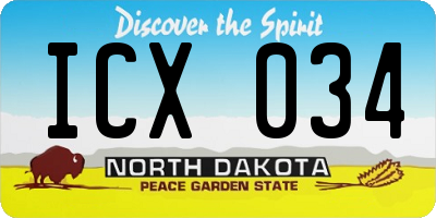 ND license plate ICX034