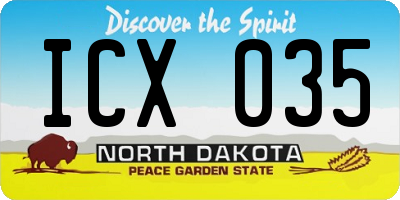 ND license plate ICX035