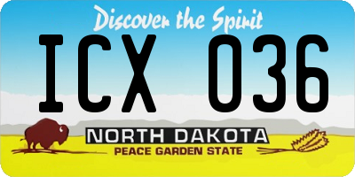 ND license plate ICX036