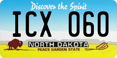 ND license plate ICX060