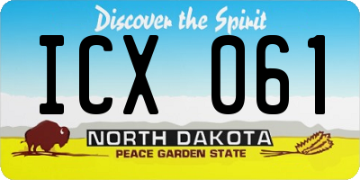 ND license plate ICX061