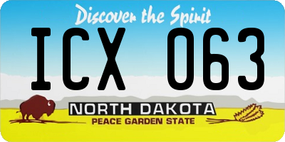 ND license plate ICX063