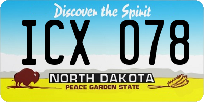 ND license plate ICX078