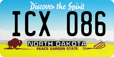 ND license plate ICX086