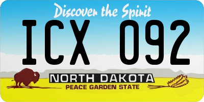 ND license plate ICX092