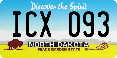ND license plate ICX093