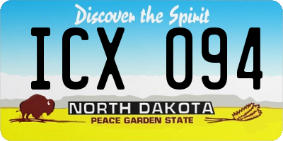 ND license plate ICX094