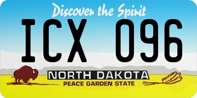 ND license plate ICX096