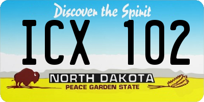 ND license plate ICX102