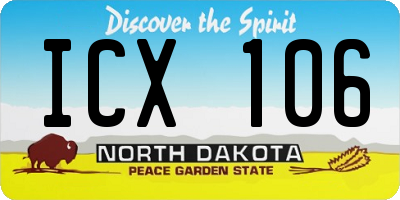 ND license plate ICX106