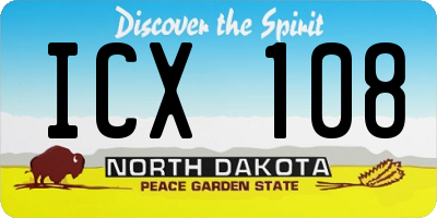ND license plate ICX108