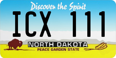 ND license plate ICX111