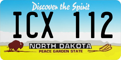 ND license plate ICX112