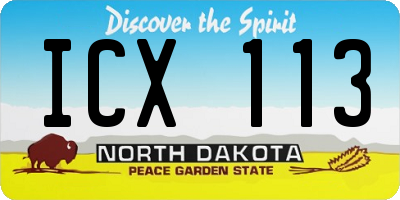 ND license plate ICX113
