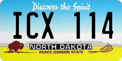 ND license plate ICX114