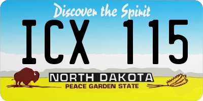 ND license plate ICX115