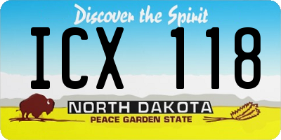 ND license plate ICX118