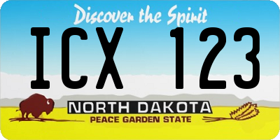 ND license plate ICX123