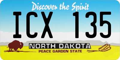 ND license plate ICX135