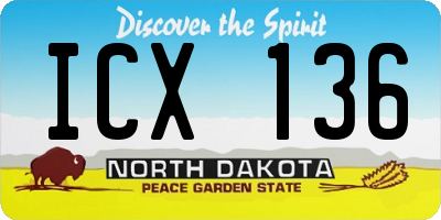 ND license plate ICX136