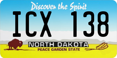 ND license plate ICX138