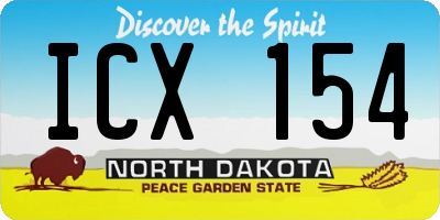 ND license plate ICX154